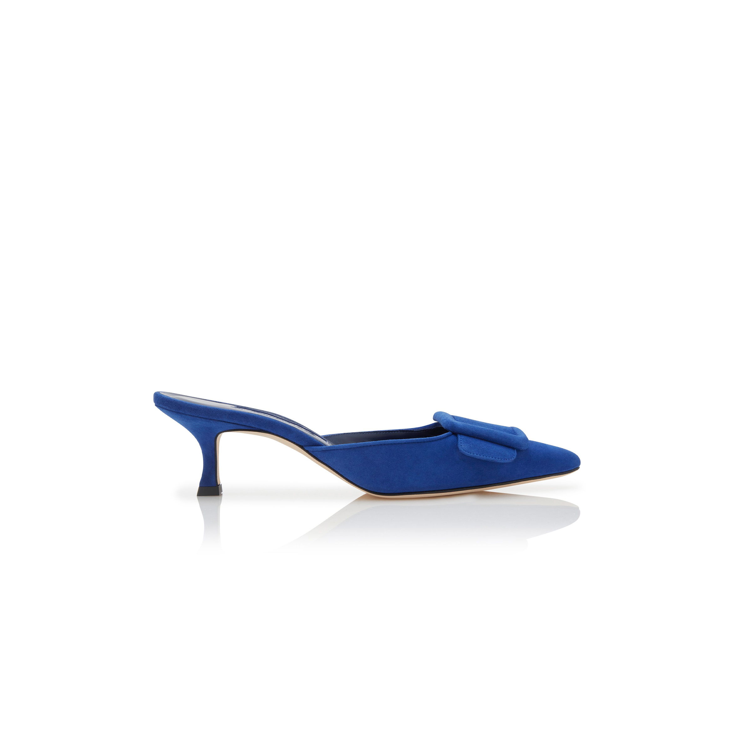 man010 B1ahn*k maysale blue suede buckle detail mules 9xx-0246-0026